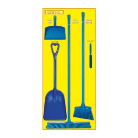 National Marker Co National Marker Dry Zone Shadow Board Combo Kit, Yellow/Blue, 68 X 30, Alum Composite Panel- SBK139ACP
